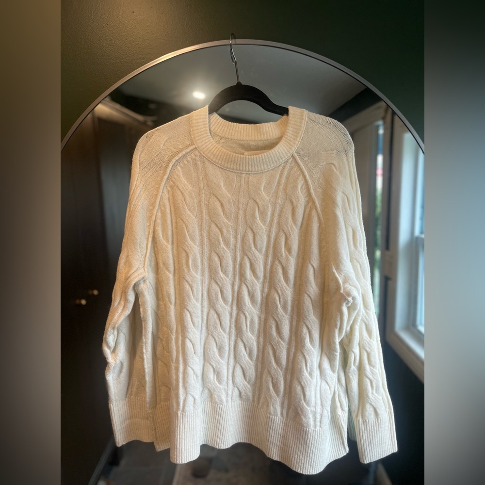 Cozy and Soft Cream Cable Knit Sweater